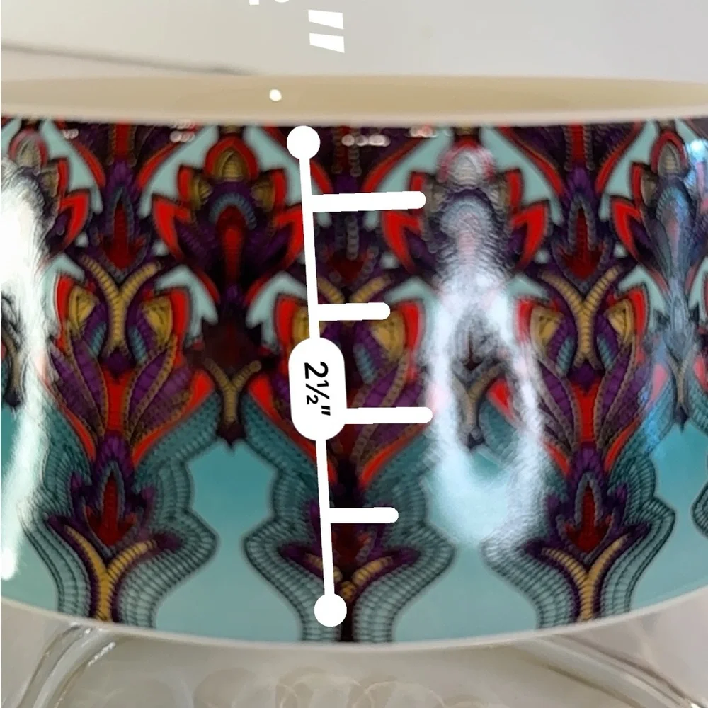 ✨ Nicole Miller Pet Ceramic Bowl – 5” Colorful Pattern Stoneware Dish